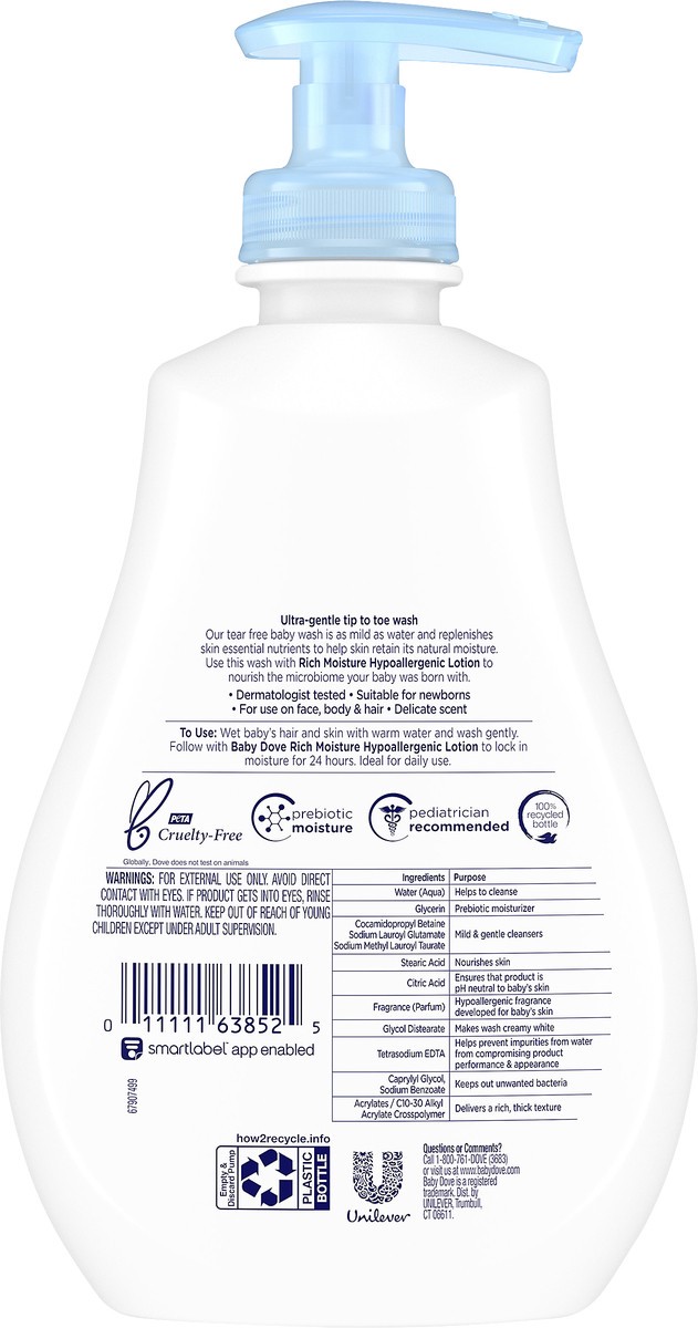 slide 6 of 6, Dove Baby Rich Moisture Hypoallergenic Wash 13 oz, 13 oz