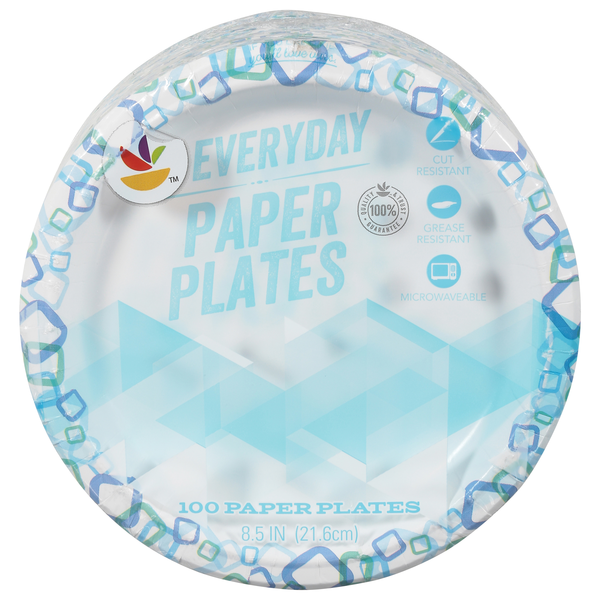 slide 1 of 1, Everyday Paper Plates 8.5 Inch, 100 ct