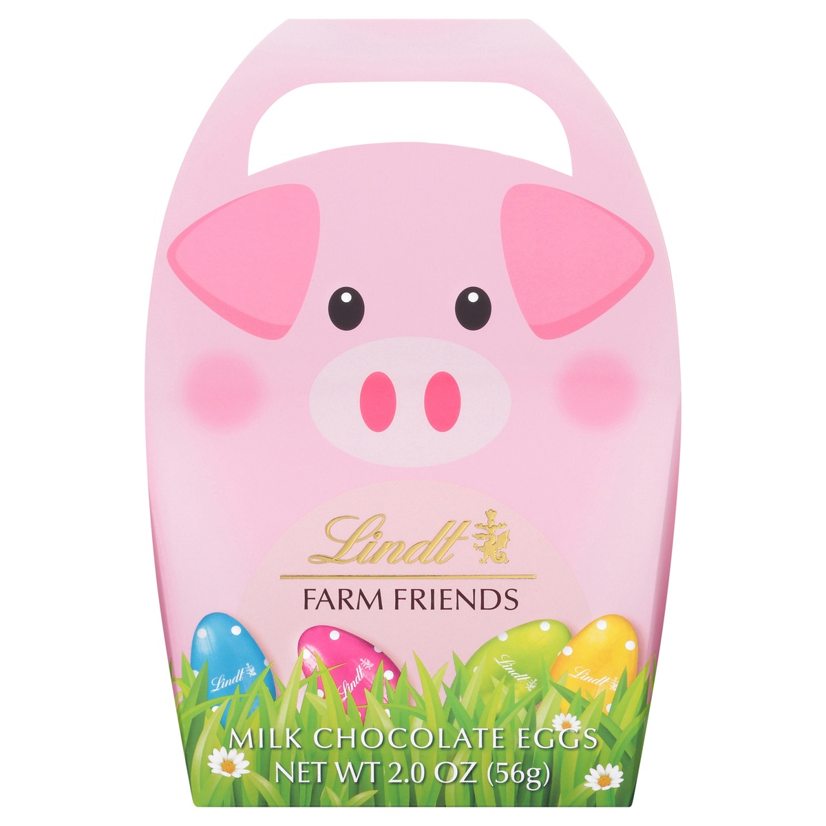 slide 1 of 1, Lindt Farm Friends Easter Pig Milk Chocolate Eggs, 2 oz