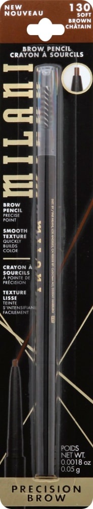 slide 1 of 1, Milani 130 Soft Brown Precision Brow Pencil, 1 ct