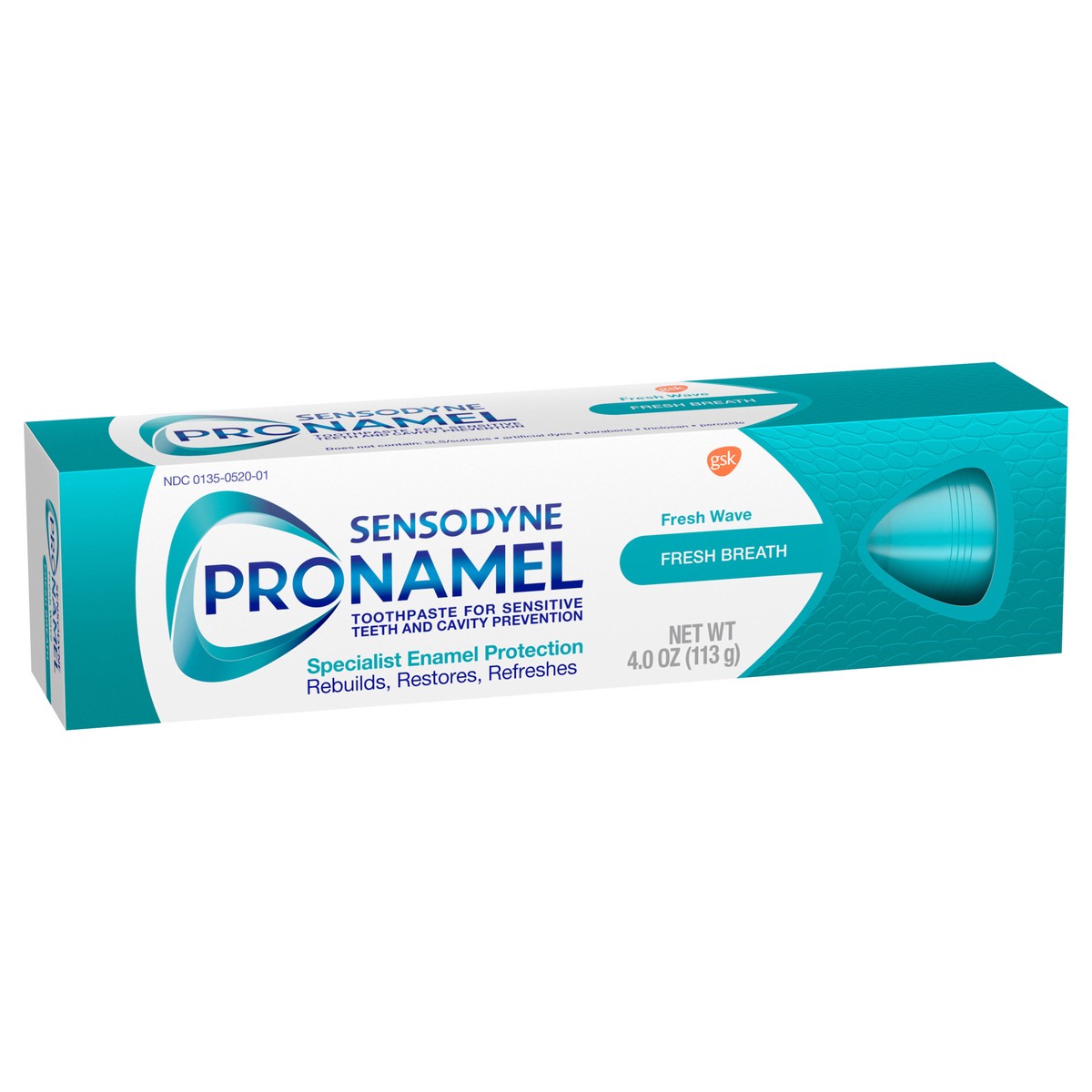 slide 2 of 9, Sensodyne Pronamel Fresh Breath Enamel Toothpaste for Sensitive Teeth and Cavity Protection, Fresh Wave - 4 Ounces, 4 oz