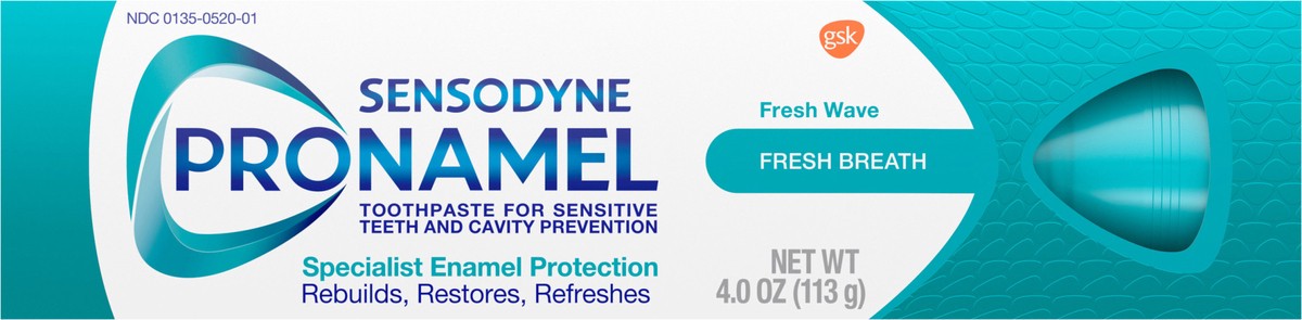slide 6 of 9, Sensodyne Pronamel Fresh Breath Enamel Toothpaste for Sensitive Teeth, Fresh Wave - 4 Ounces, 4 oz