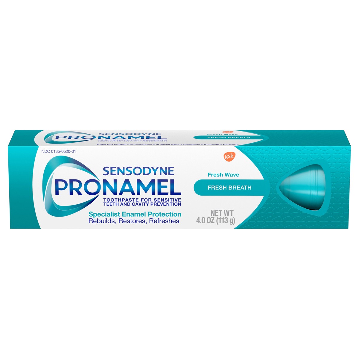 slide 1 of 9, Sensodyne Pronamel Fresh Breath Enamel Toothpaste for Sensitive Teeth and Cavity Protection, Fresh Wave - 4 Ounces, 4 oz