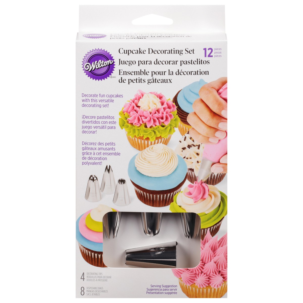 slide 1 of 9, Wilton 12 Pieces Cupcake Decorating Set 1 ea, 1 ct