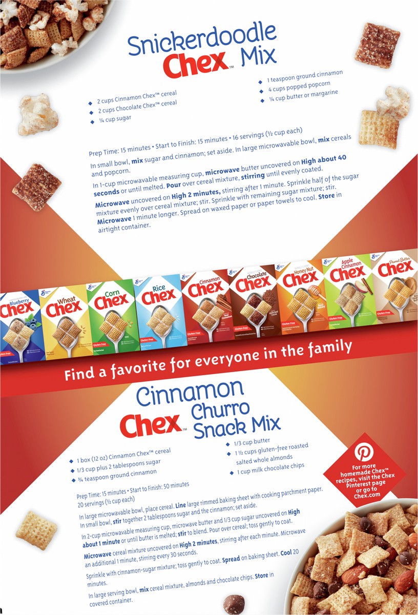 slide 4 of 9, Chex Cinnamon Chex Cereal, Gluten Free Breakfast Cereal, Made with Whole Grain, 12 OZ, 12 oz