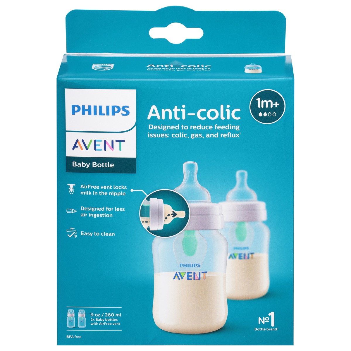 slide 9 of 12, Philips Avent 1m+ Anti-Colic Baby Bottle 2 ea, 2 ct