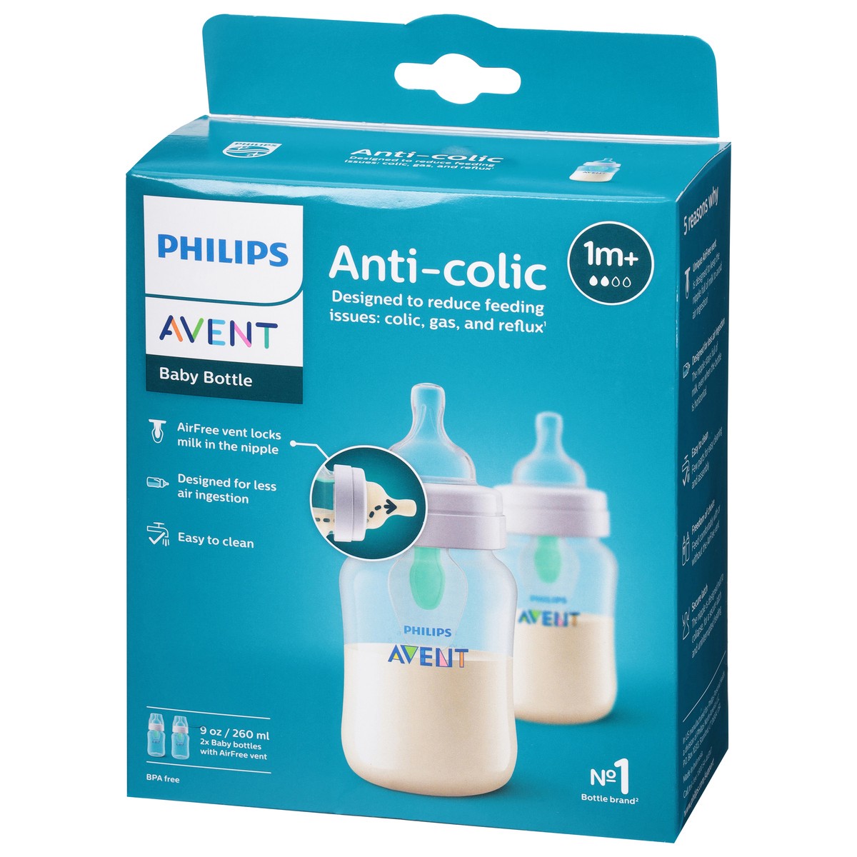 slide 7 of 12, Philips Avent 1m+ Anti-Colic Baby Bottle 2 ea, 2 ct