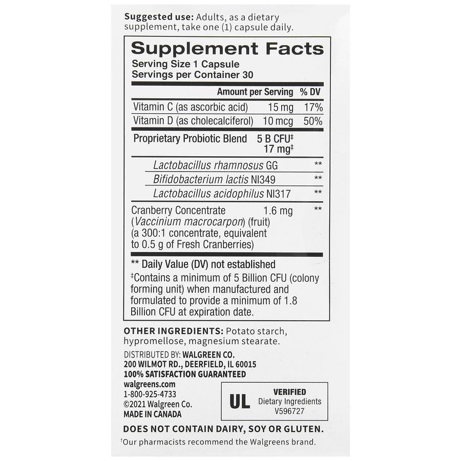 slide 4 of 5, Walgreens Women's Probiotic 5 Billion CFU Capsules, 30 ct