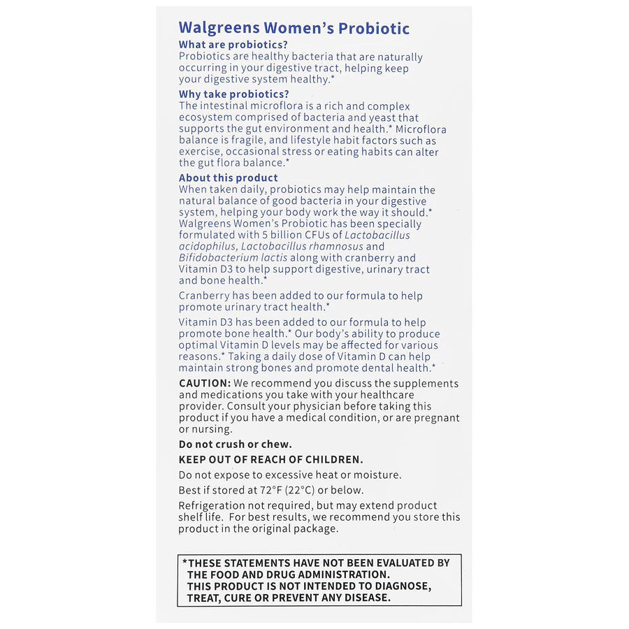 slide 2 of 5, Walgreens Women's Probiotic 5 Billion CFU Capsules, 30 ct