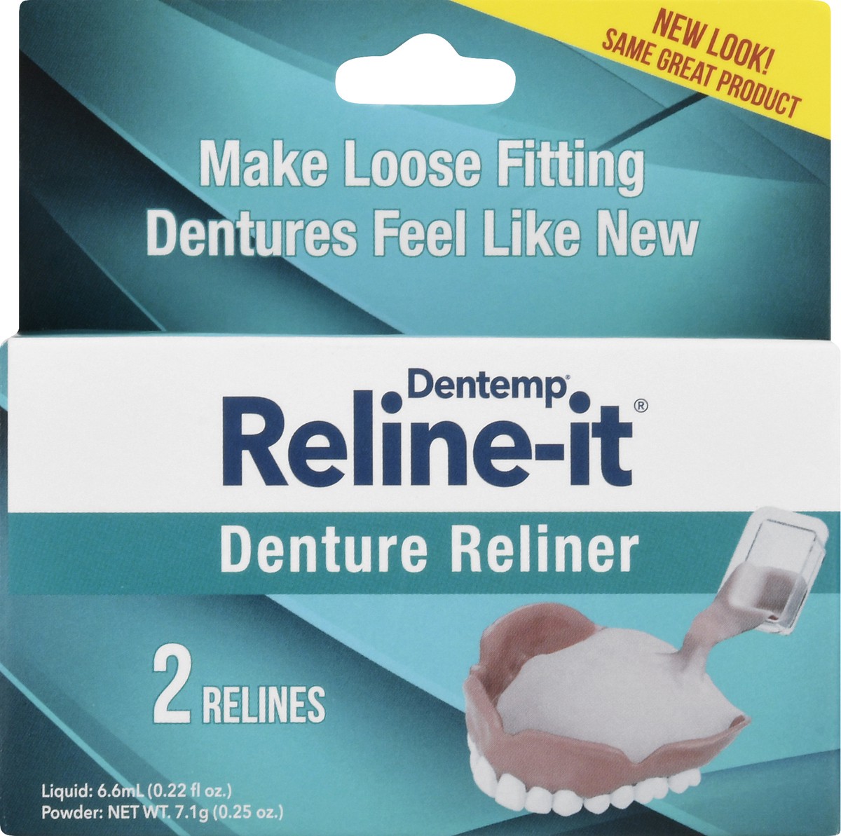 slide 9 of 11, Dentemp Reline-It Zinc-Free Formula Denture Reliner 1 Each, 2 ct