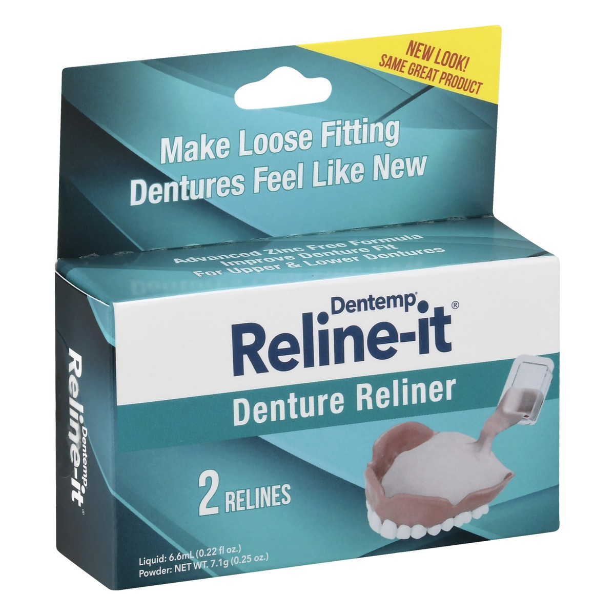 slide 8 of 11, Dentemp Reline-It Zinc-Free Formula Denture Reliner 1 Each, 2 ct
