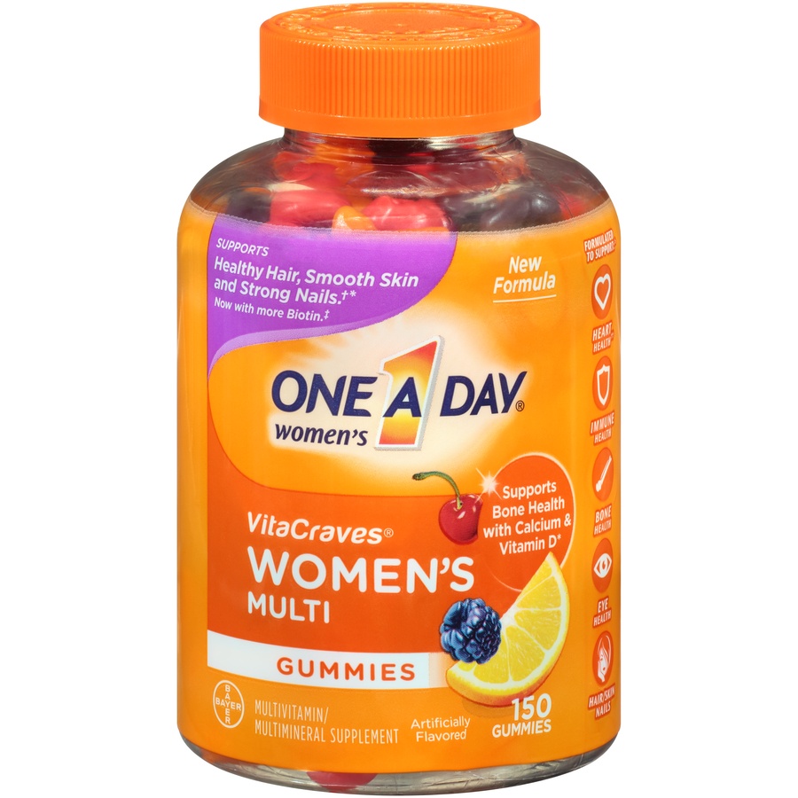 slide 1 of 6, One A Day Women's VitaCraves Multivitamin/Multimineral Dietary Supplement Gummies, 150 ct