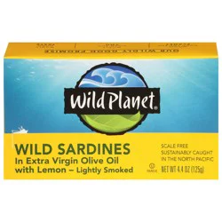 Wild Planet Wild Sardines In Extra Virgin Olive Oil With Lemon - Lightly Smoked