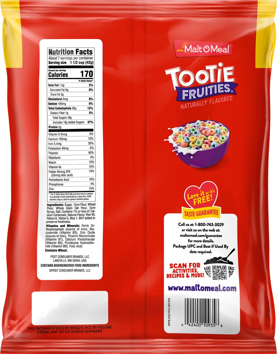 slide 3 of 12, Malt-O-Meal Tootie Fruities Kids Breakfast Cereal, 11 Ounce - 1 count, 11 oz