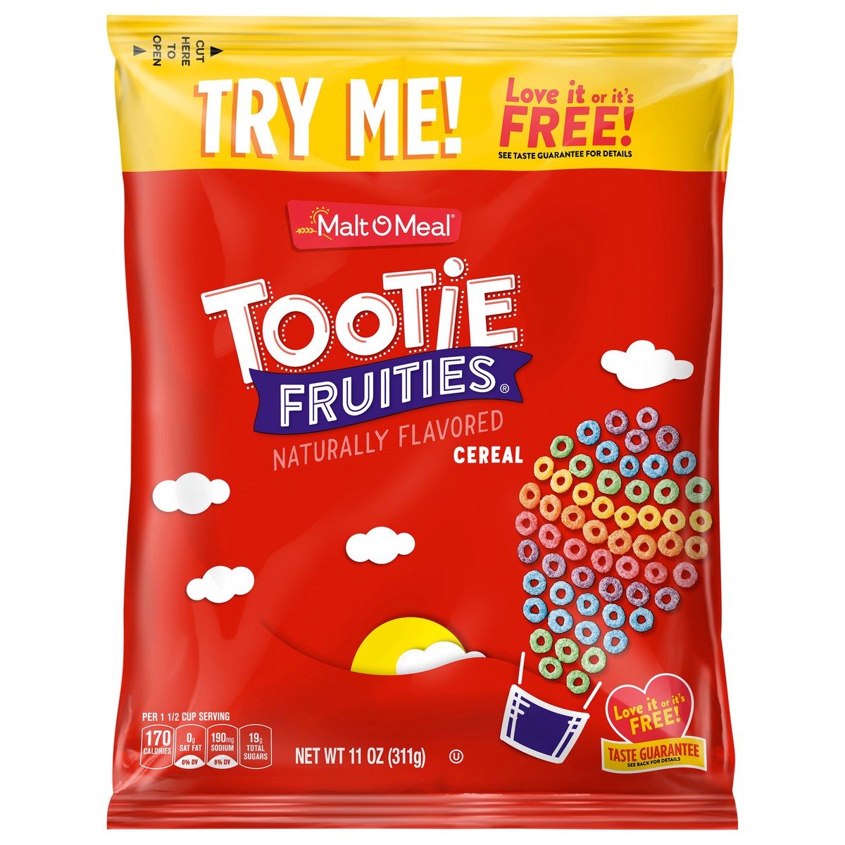 slide 1 of 12, Malt-O-Meal Tootie Fruities Kids Breakfast Cereal, 11 Ounce - 1 count, 11 oz