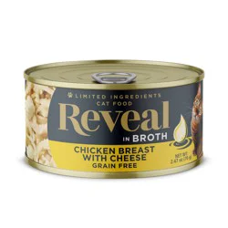 Reveal Natural Cat Food Chicken Breast with Cheese in Broth 2.47 oz
