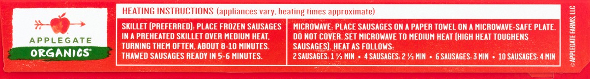 slide 4 of 7, Applegate Organic Chicken & Apple Breakfast Sausage (Frozen), 10 ct; 7 oz