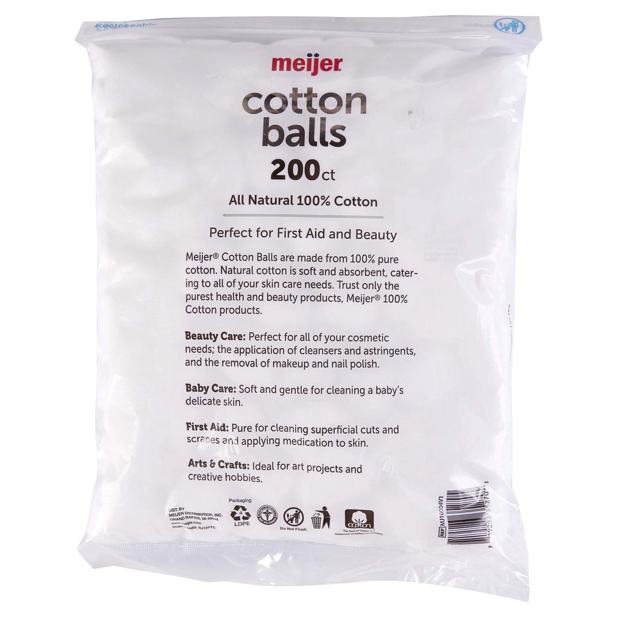 slide 5 of 5, Meijer Triple Size Cotton Balls, 200 ct