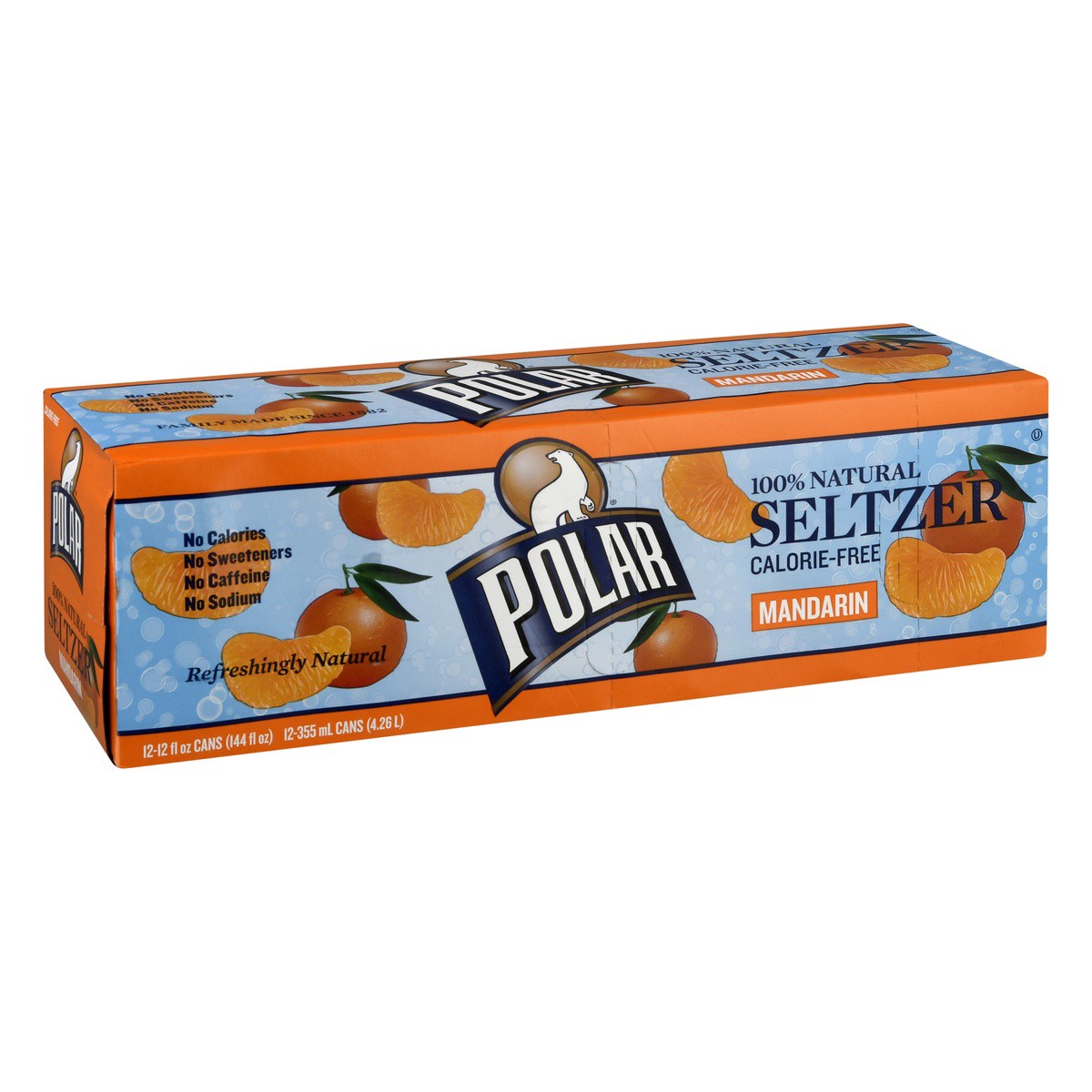 slide 9 of 9, Polar Mandarin Seltzer 12 ea, 12 ct