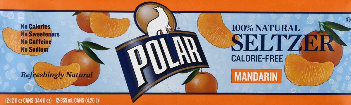 slide 7 of 9, Polar Mandarin Seltzer 12 ea, 12 ct