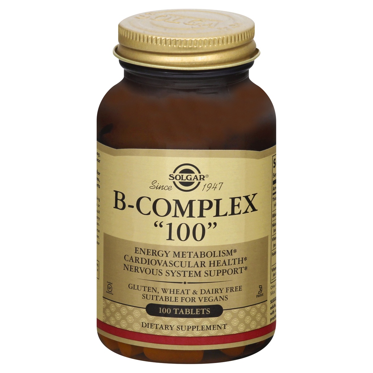 slide 1 of 1, Solgar B-Complex "100" Mg Tablets, 100 ct