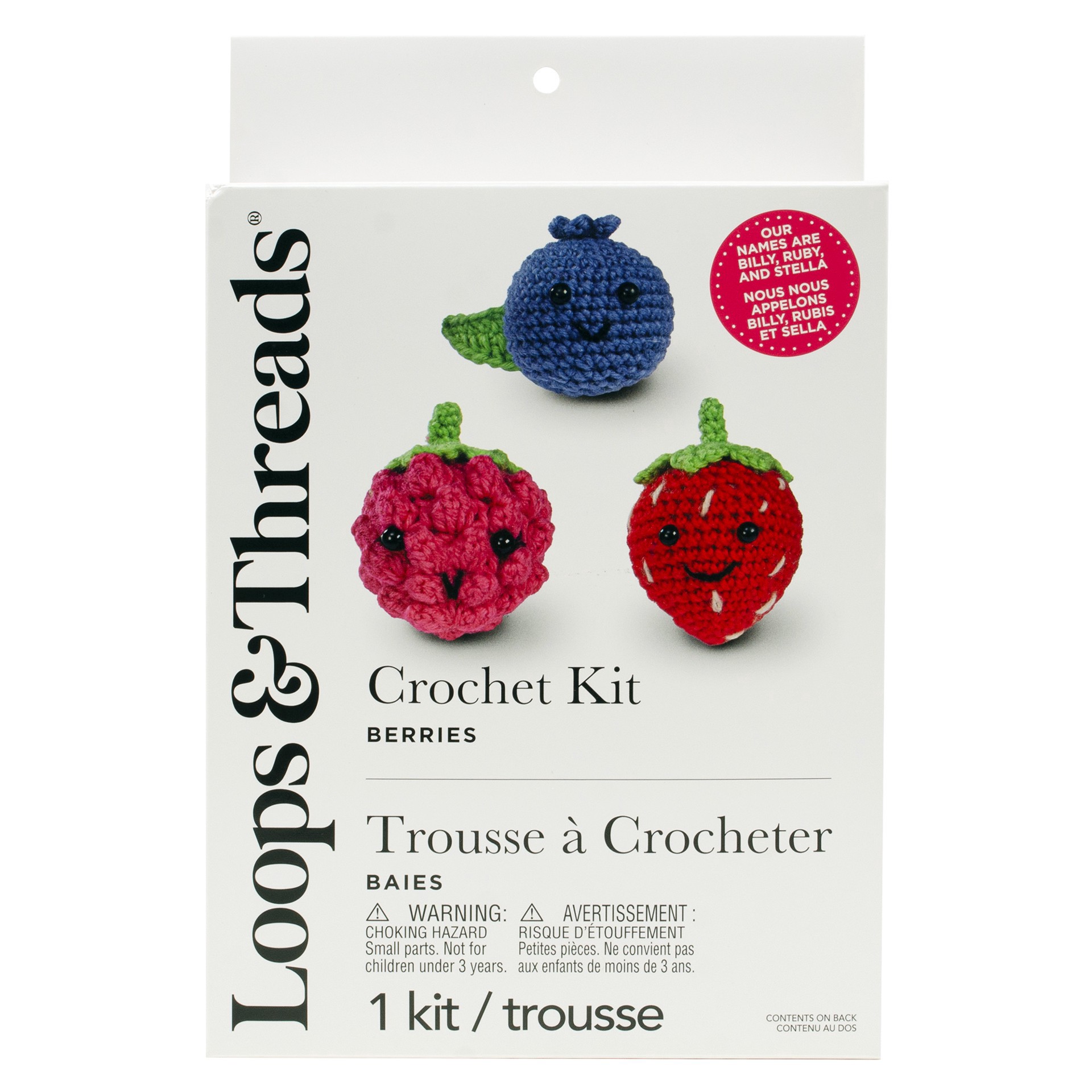 slide 2 of 4, Intermediate Berries Amigurumi Crochet Kit By Loops & Threads, 3.25 in x 1.75 in x 2.25 in