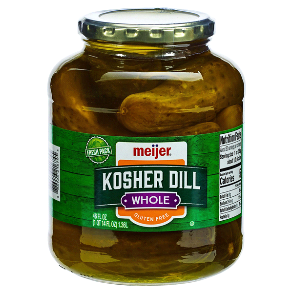 slide 1 of 2, Meijer Whole Kosher Dill Pickles, 46 oz