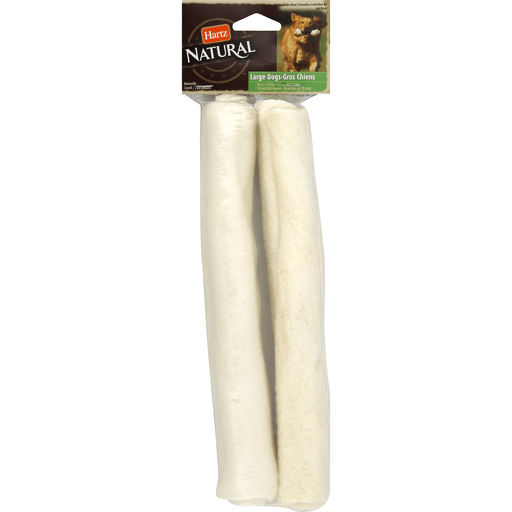 slide 2 of 2, Hartz Natural Rawhide Chew, Large Dogs, 2 ct