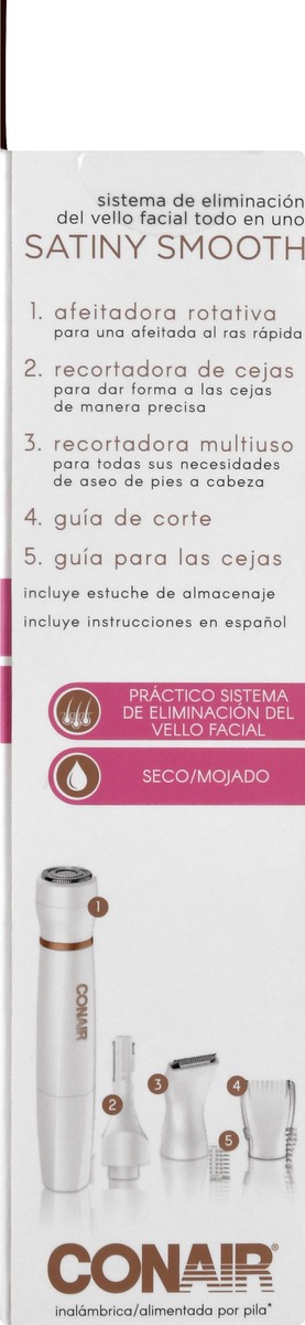 slide 8 of 10, Conair Satiny Smooth All-in-One Facial Trim System 1 ea, 1 ct