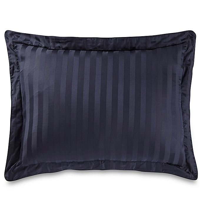 slide 1 of 1, Wamsutta 500-Thread-Count PimaCott Damask King Pillow Sham - Navy, 1 ct