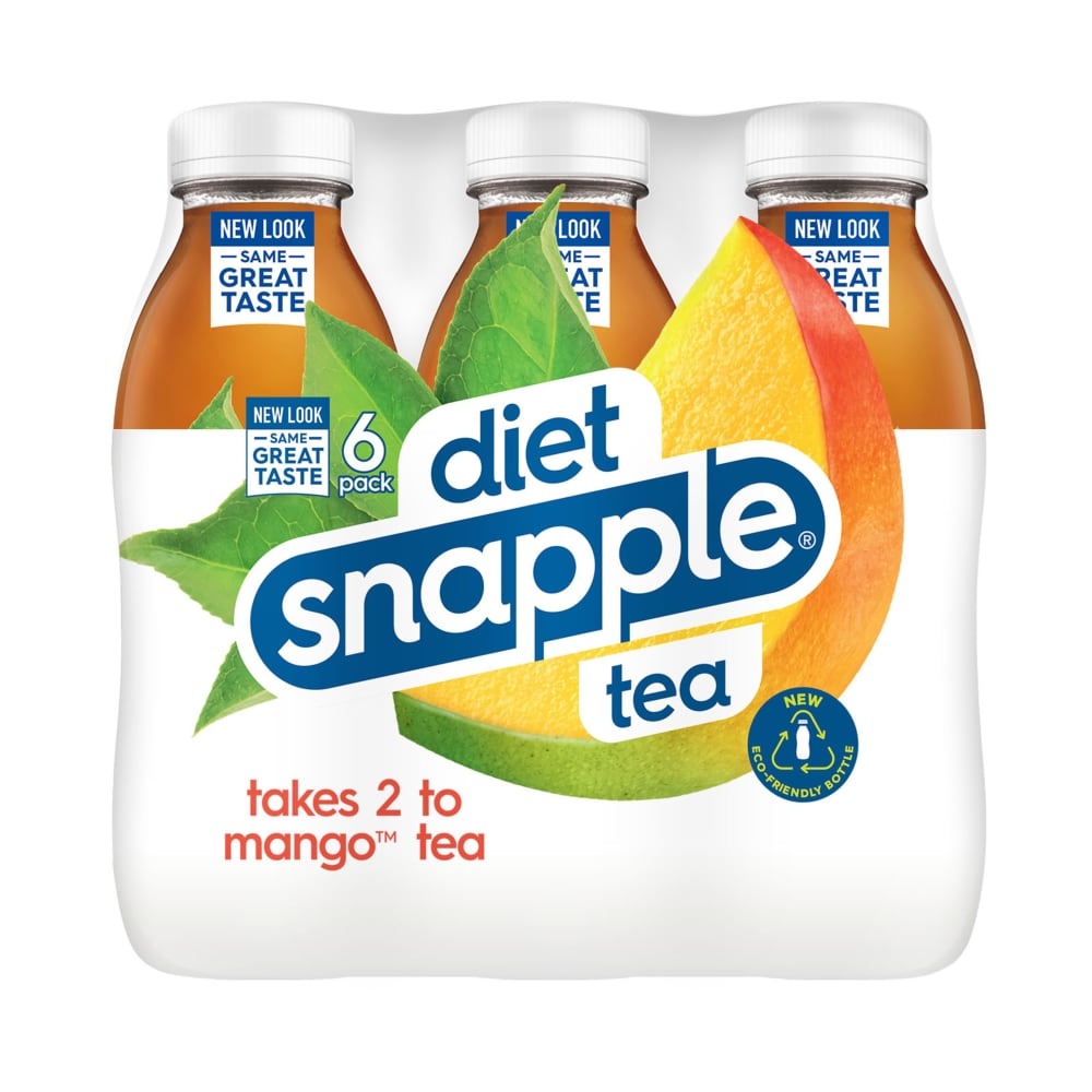 slide 1 of 1, Snapple Zero Sugar Takes 2 to Mango Tea- 6 ct, 6 ct