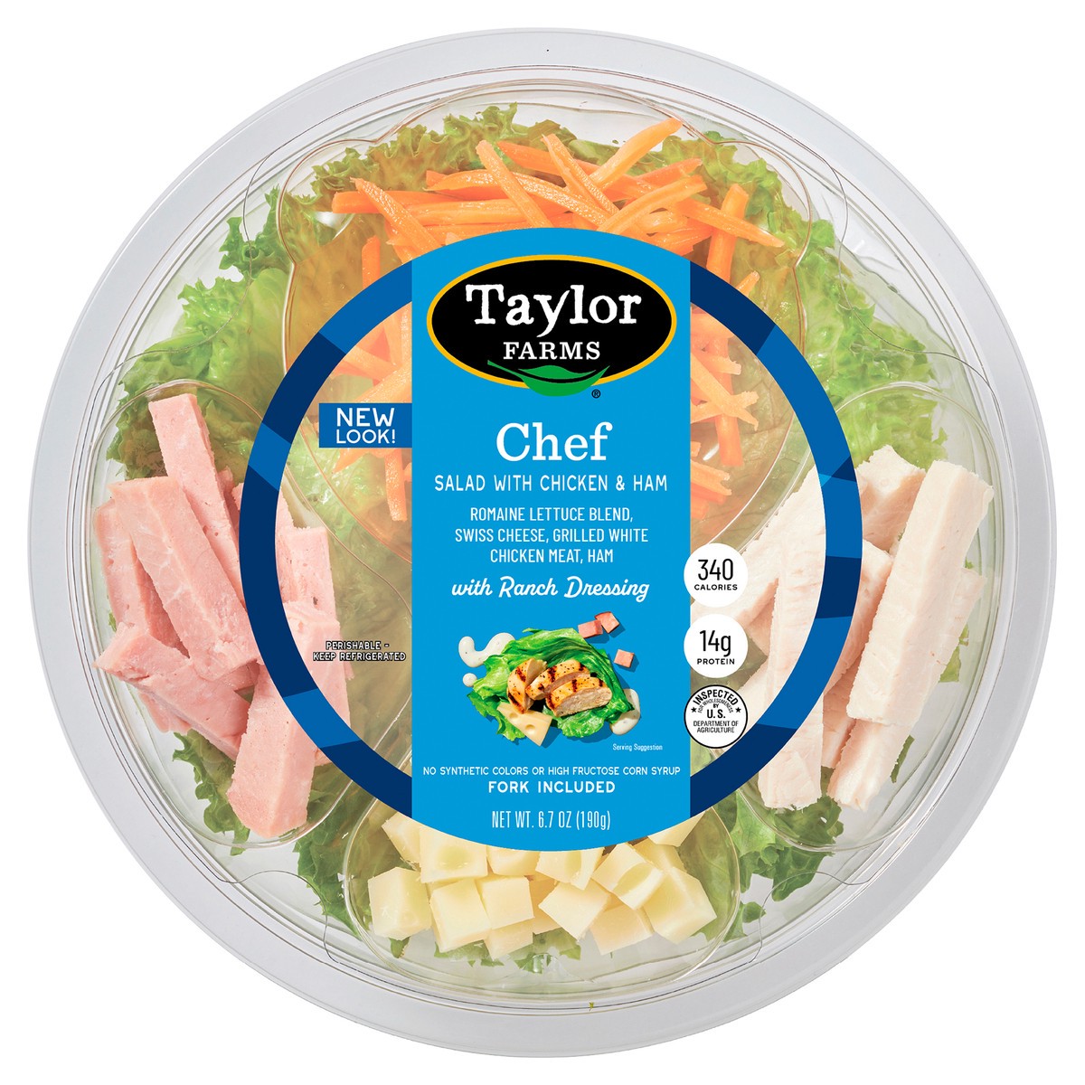 slide 1 of 3, Taylor Farms Chef Salad With Chicken And Ham, 6.7 oz