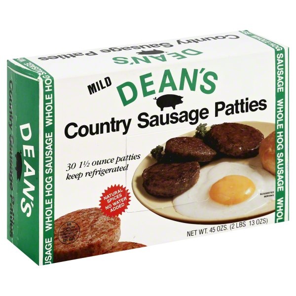 slide 1 of 1, Dean's Country Sausage Patties, 45 oz