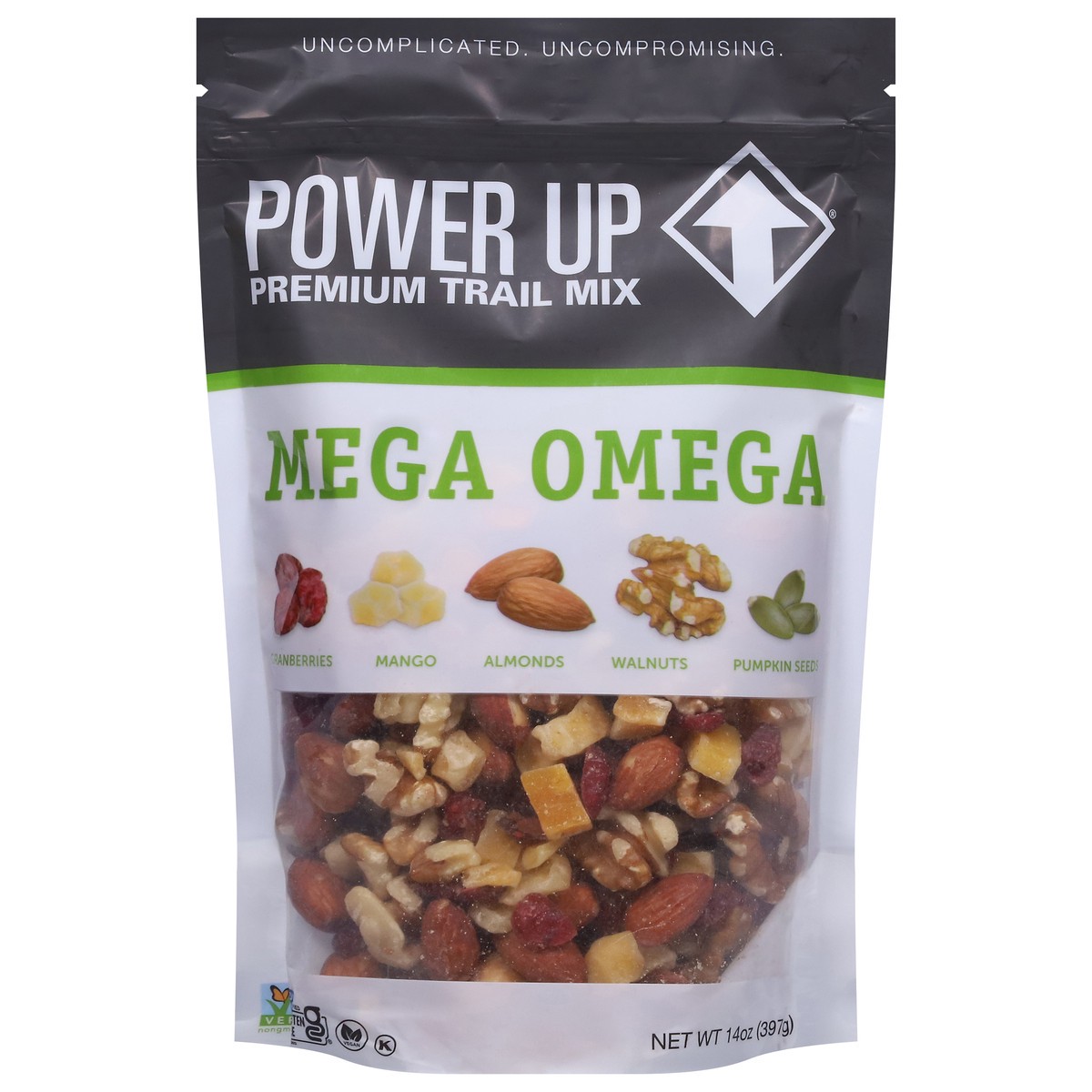 slide 1 of 9, Power Up Premium Mega Omega Trail Mix 14 oz, 14 oz