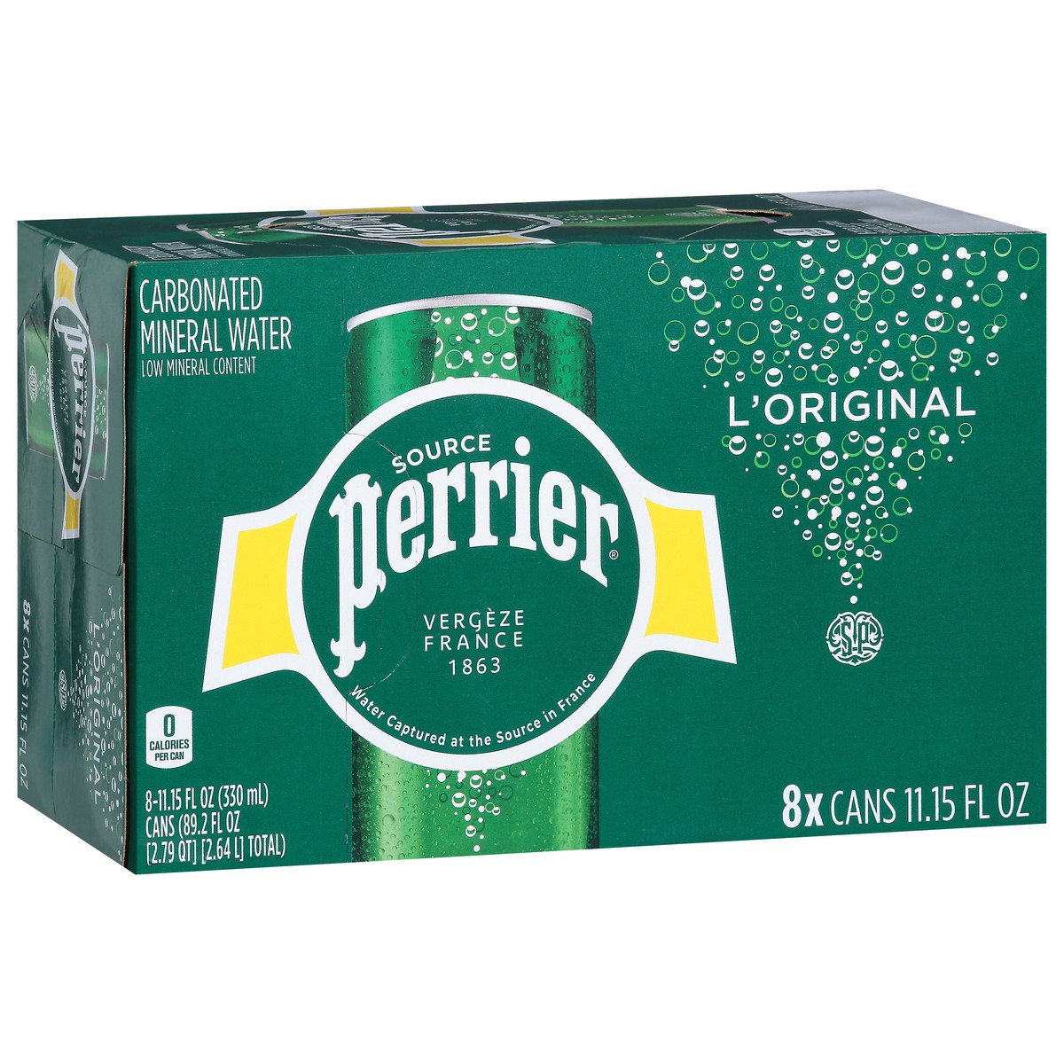 slide 12 of 14, Perrier Sparkling Water, Sleek Cans (8 Count), 89.2 oz