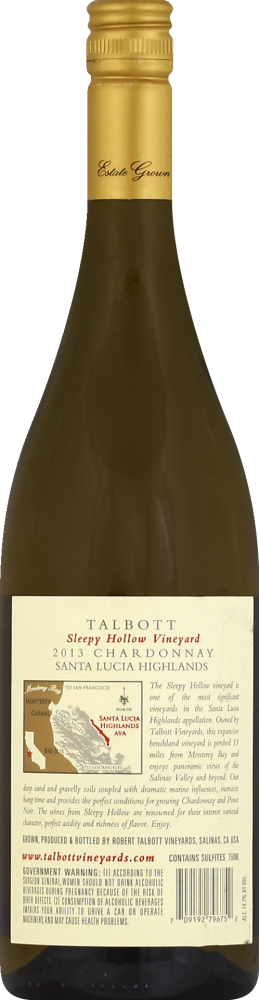 slide 3 of 3, Talbott Vineyards Chardonnay White Wine, 750 ml