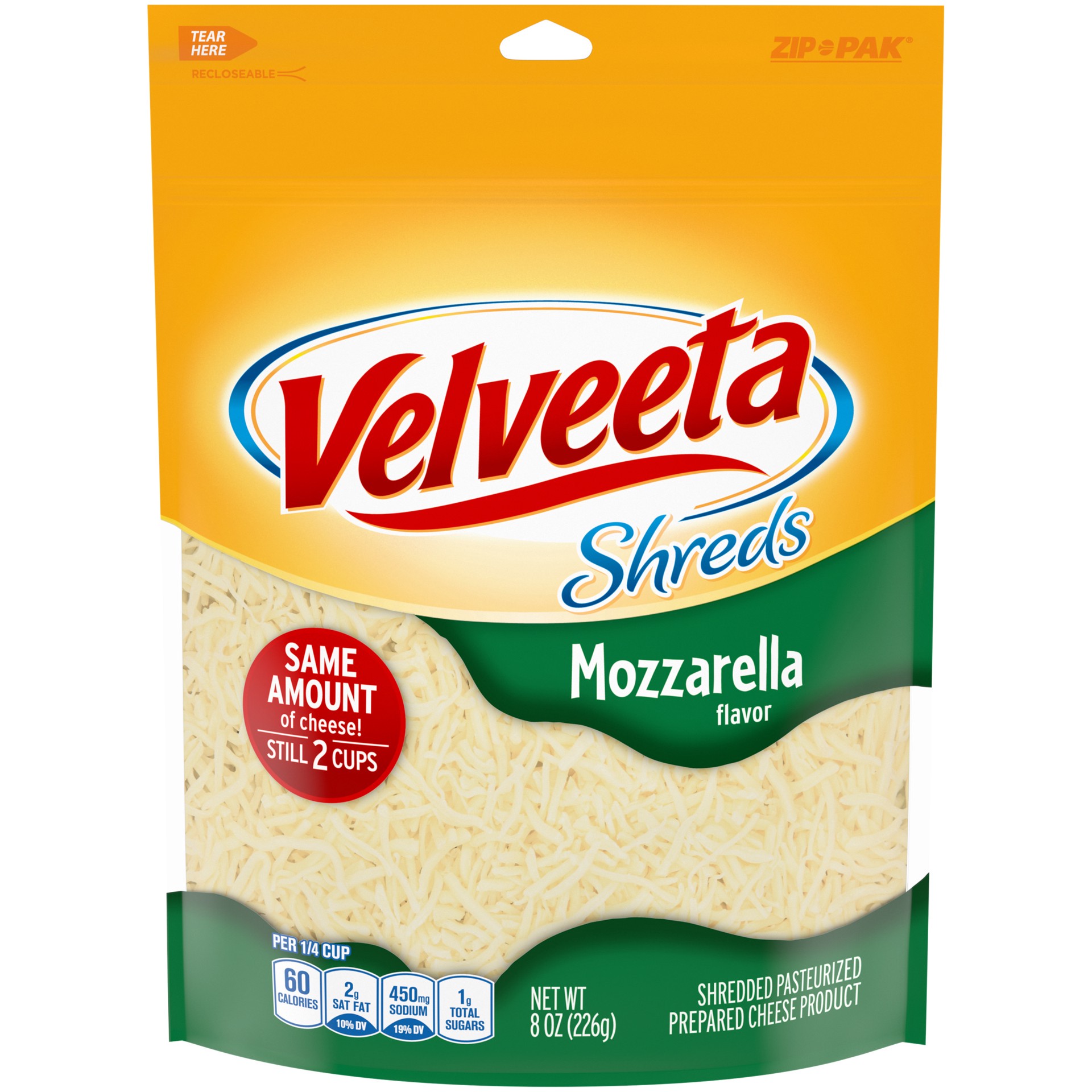 slide 1 of 7, Velveeta Shreds Mozzarella Flavored Shredded Cheese, 8 oz Bag, 8 oz