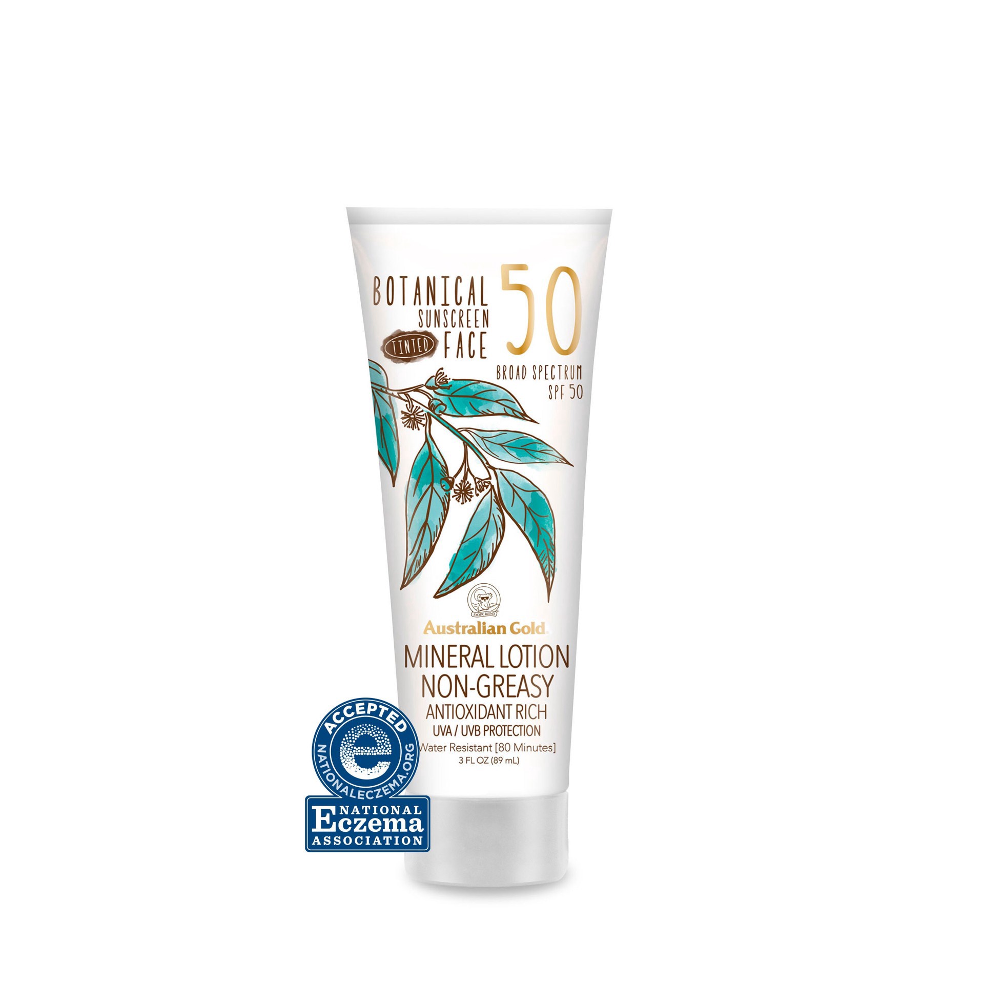 slide 1 of 2, Australian Gold Botanical Spf 50 Tinted Face Mineral Sunscreen Lotion, 3 Oz, 2.5 oz