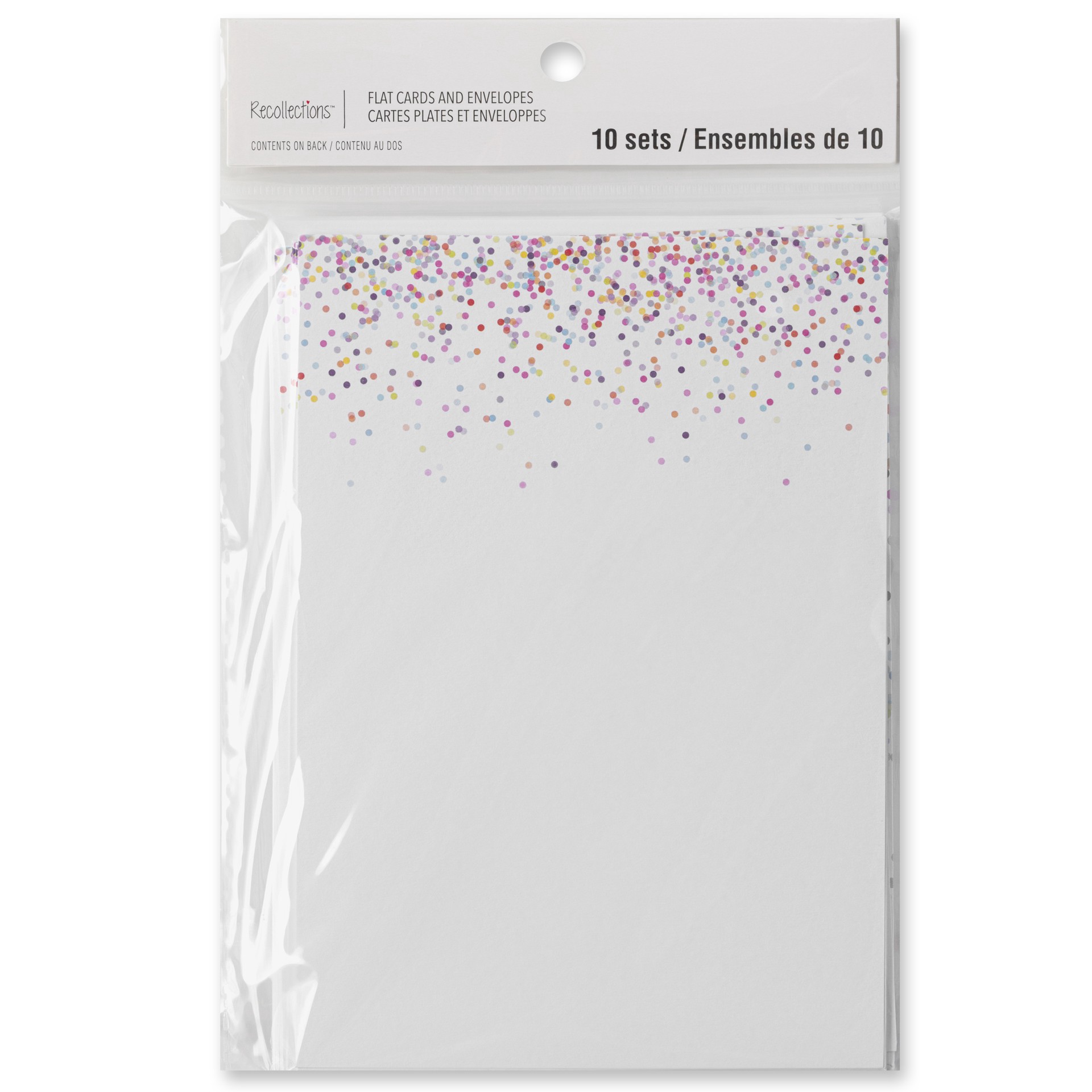 slide 4 of 4, Confetti Flat Cards & Envelopes By Recollections, 5" X 7", 5 in x 7 in