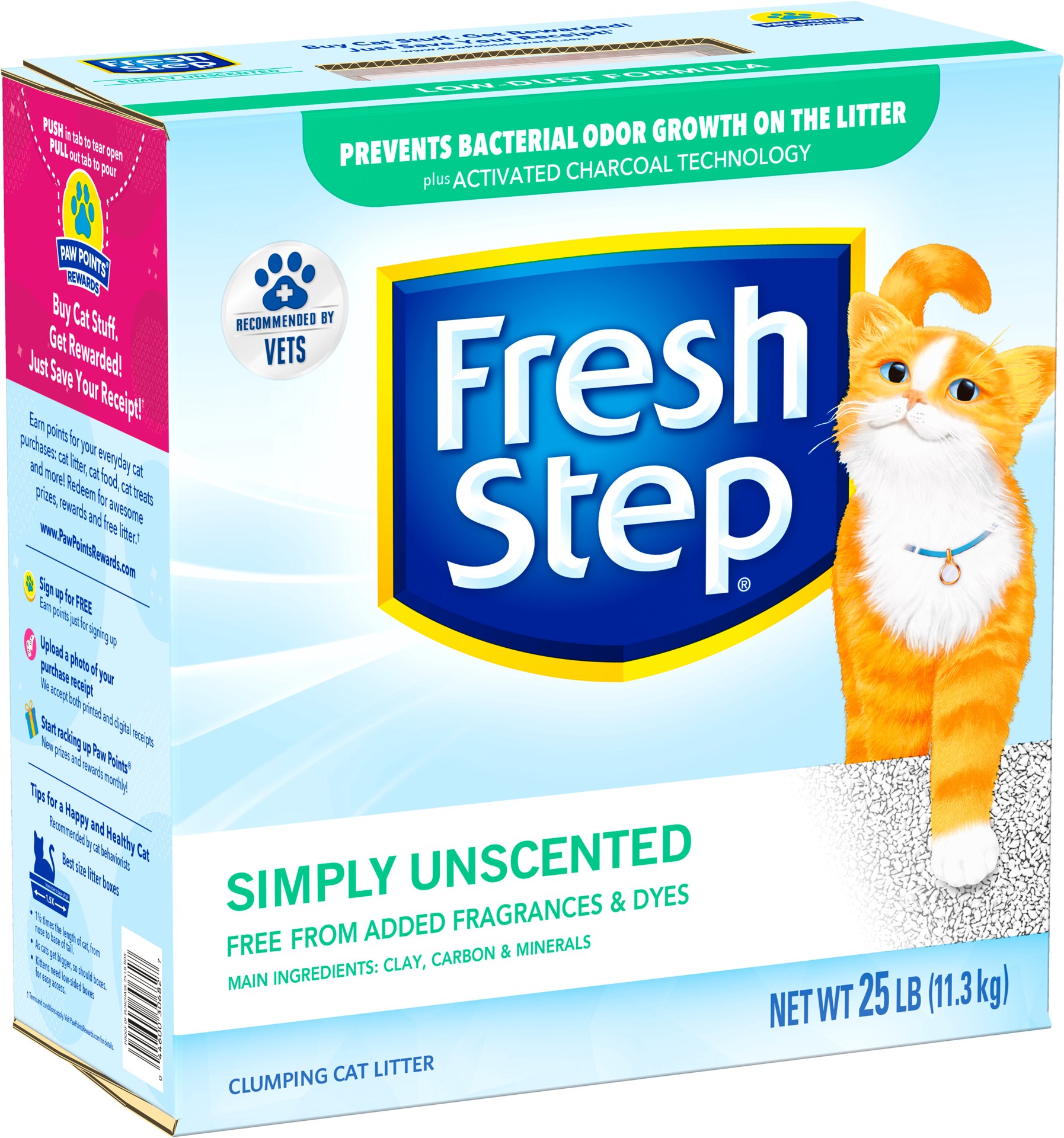 slide 2 of 5, Fresh Step Simply Unscented Clumping Cat Litter, 25 lb