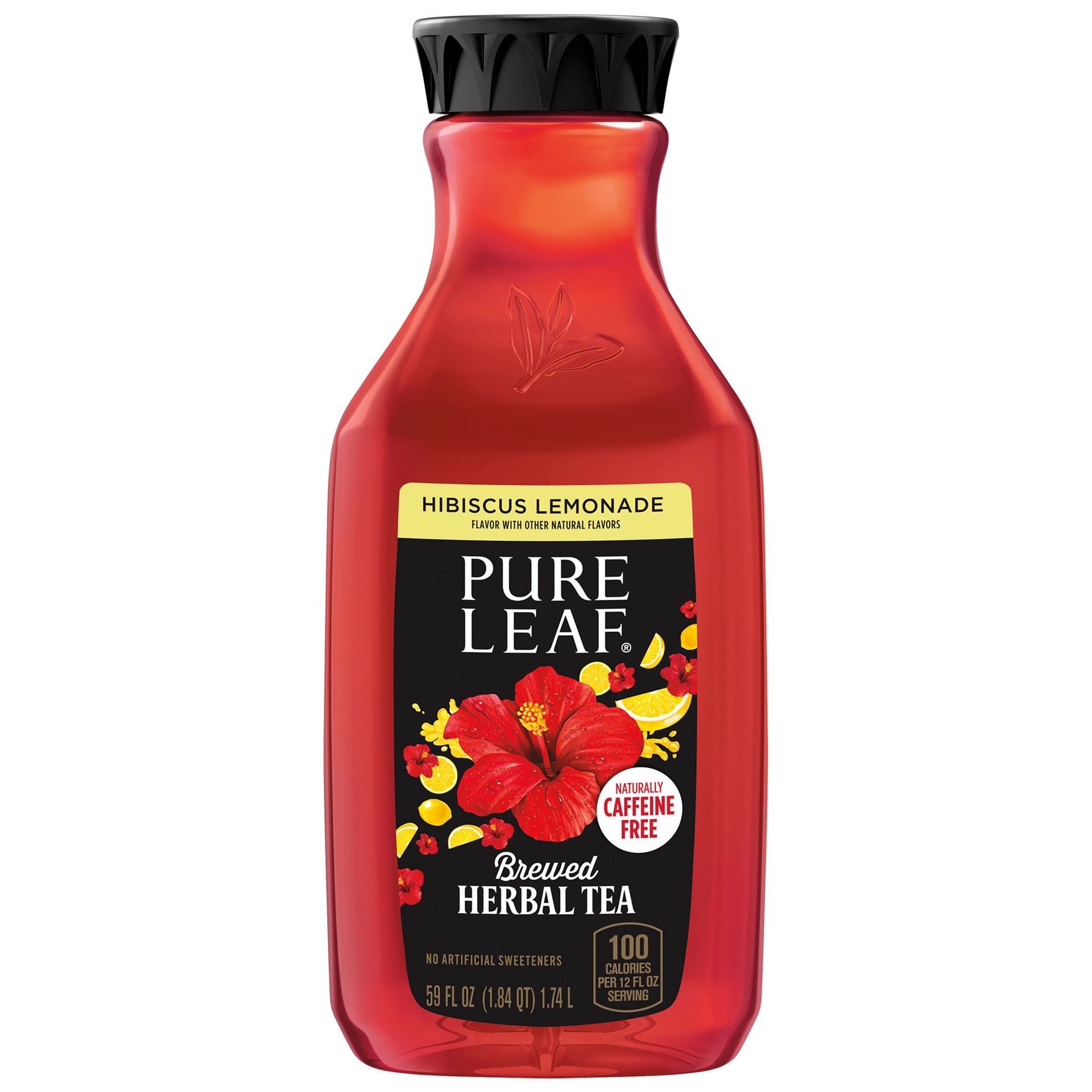 slide 1 of 4, Pure Leaf Brewed Herbal Tea Hibiscus Lemonade - 59 oz, 59 fl oz