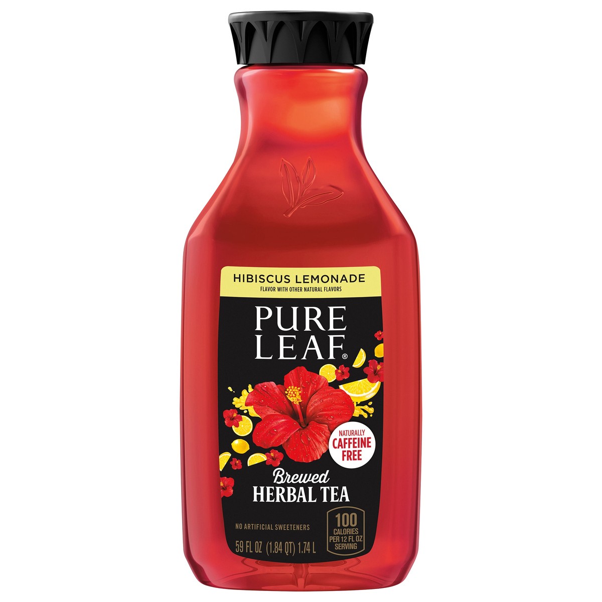 slide 1 of 4, Pure Leaf Brewed Herbal Tea Hibiscus Lemonade - 59 oz, 59 fl oz