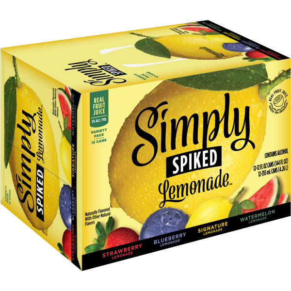 slide 20 of 22, Simply Spiked Lemonade Variety Pack - 12pk/12 fl oz Cans, 12 ct; 12 oz