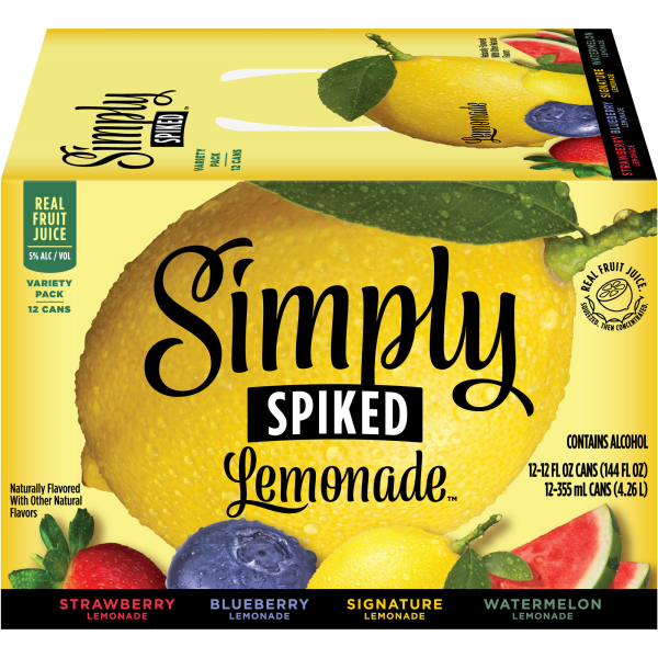slide 10 of 22, Simply Spiked Lemonade Variety Pack - 12pk/12 fl oz Cans, 12 ct; 12 oz