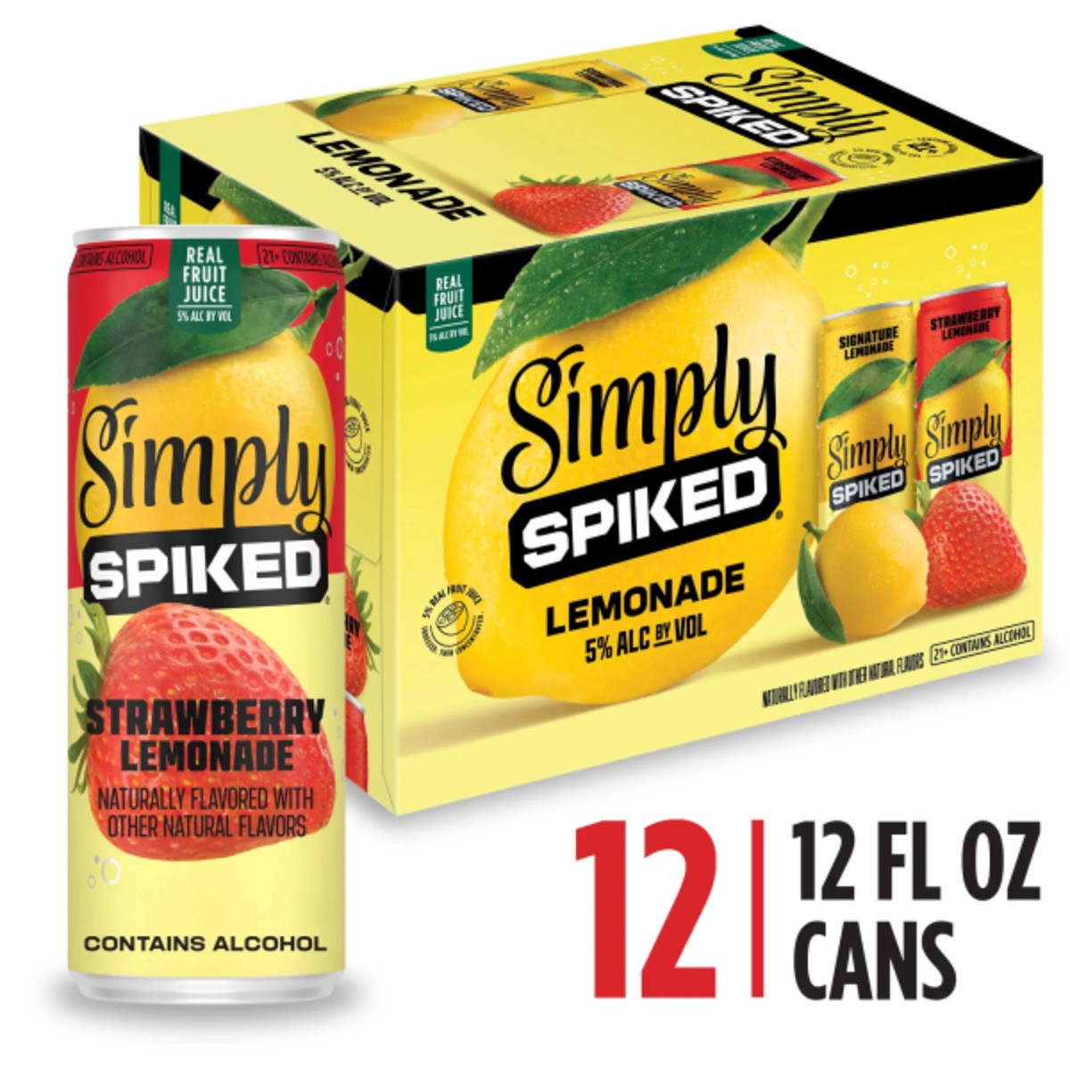 slide 1 of 22, Simply Spiked Beer, Lemonade, Variety Pack, 12 ct; 12 oz