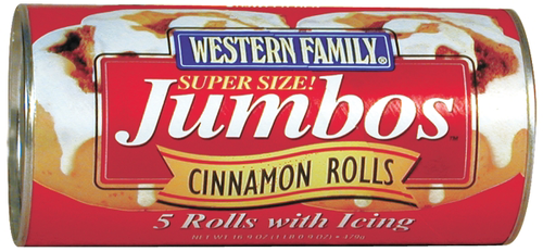 slide 1 of 1, Western Family 5 Jumbo Cinnamon Rolls, 16.9 oz