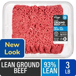 Kroger® 93/7 Lean Ground Beef Tray 3 LB
