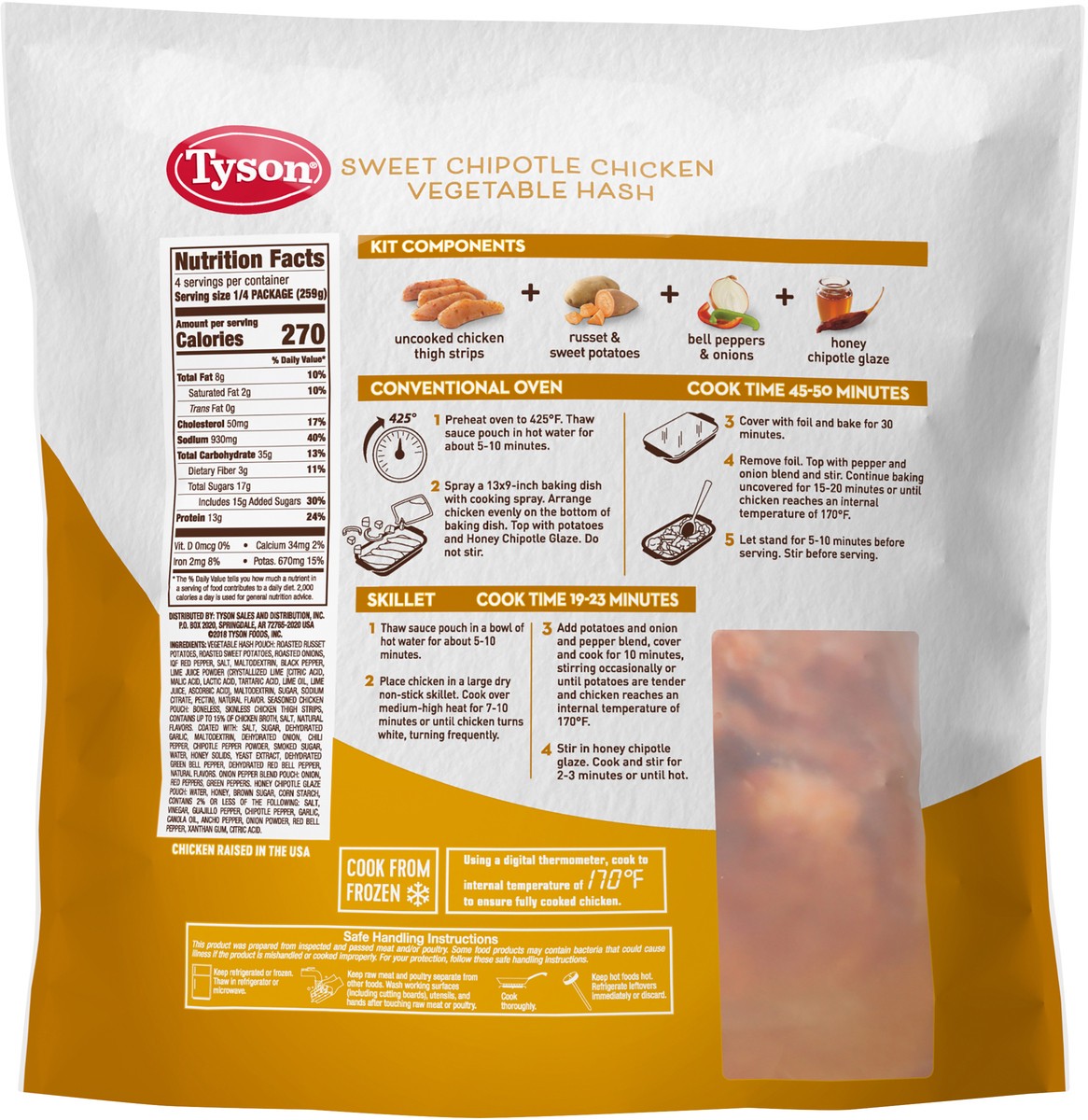 slide 7 of 7, Tyson Sweet Chipotle Chicken Vegetable Hash Dinner Kit, 37 oz