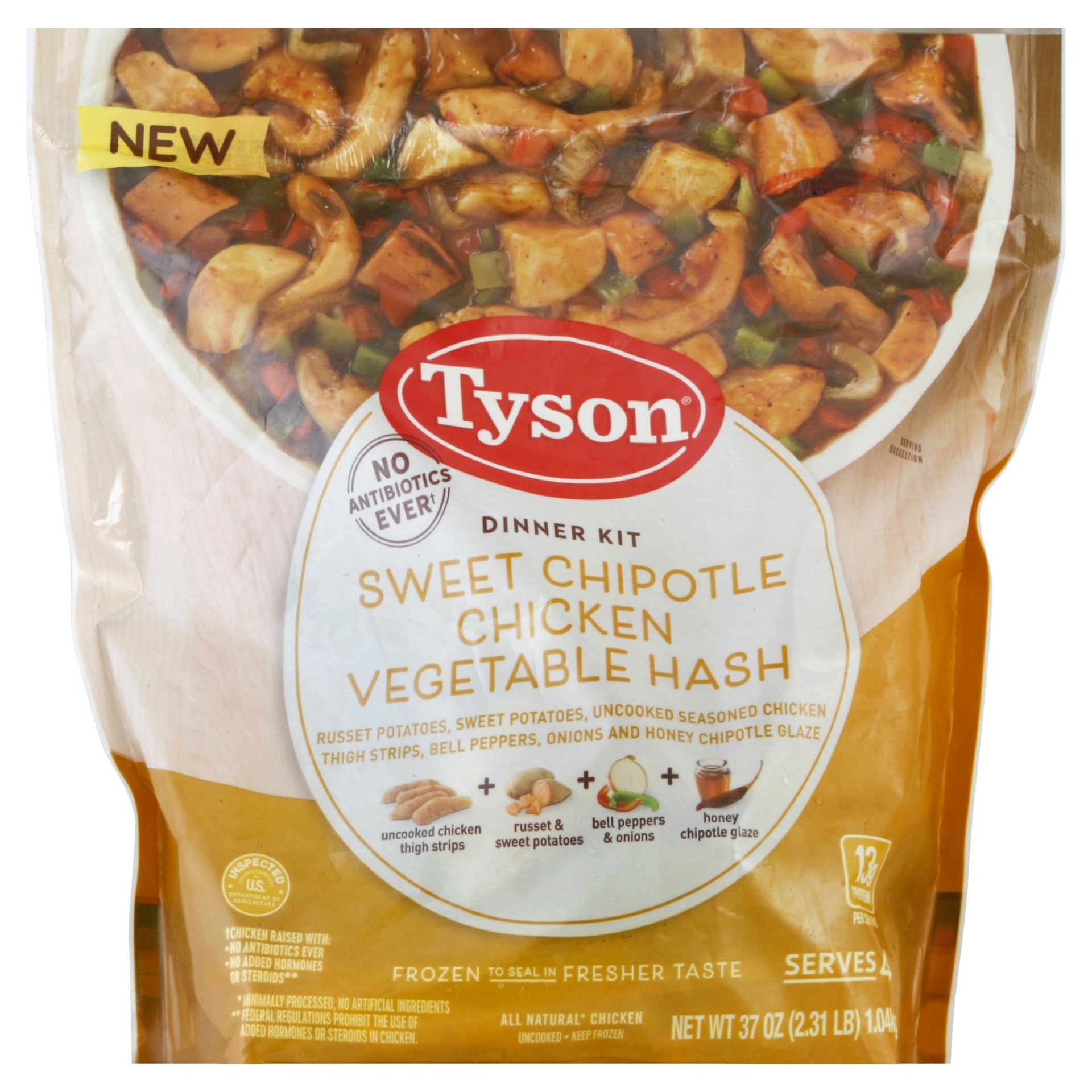 slide 1 of 7, Tyson Sweet Chipotle Chicken Vegetable Hash Dinner Kit, 37 oz