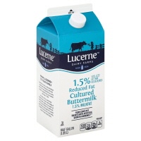 slide 1 of 4, Lucerne Dairy Farms Buttermilk Cultured Reduced Fat 1.5%, 1/2 gal